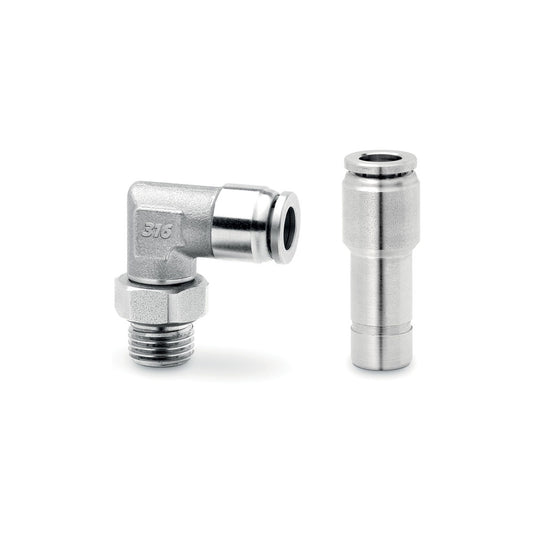 Super-rapid fittings in stainless steel 316L