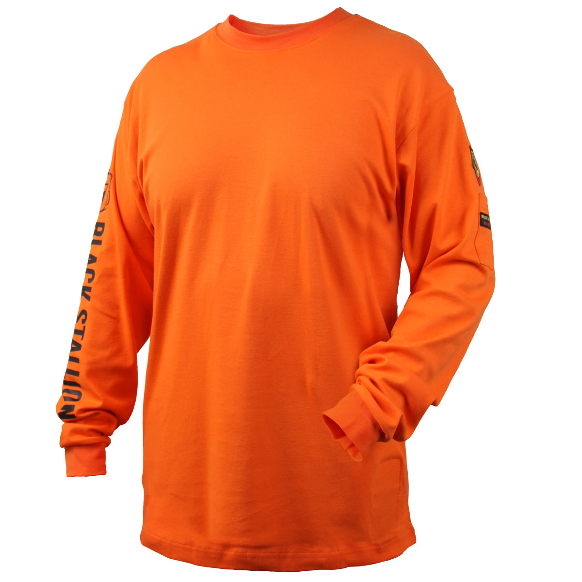TF2510-OR NFPA 2112 & NFPA70E 7 oz. FR Cotton Knit Long-Sleeve T-Shirt, Safety Orange