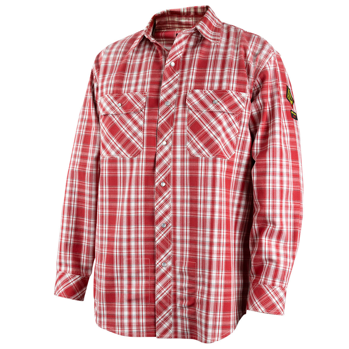 WF2110-PR 7 oz. AR/FR Cotton Work Shirt with Pearl Snaps, Red Plaid