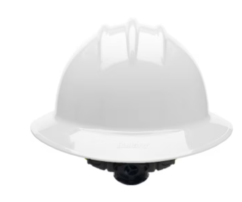Full Brim Hard Hat, Classic, Type 1, Class E, Ratchet (6-Point), White