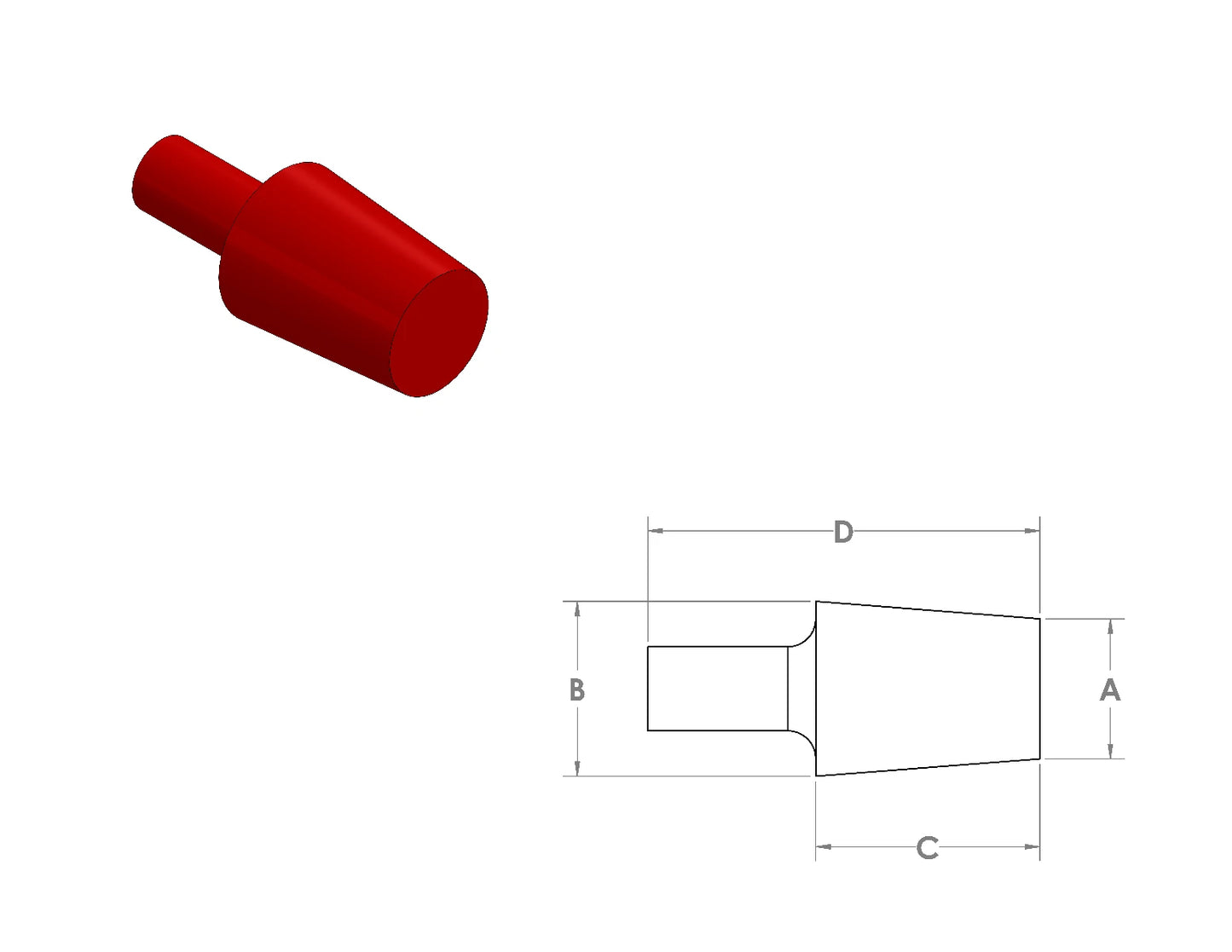 Silicone Tapered Plug W/Handle